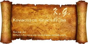 Kovacsics Graciána névjegykártya